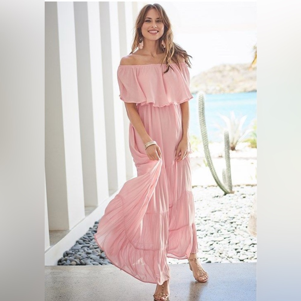VENUS Off The Shoulder Tiered Maxi Dress. Size 4